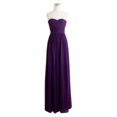 Petite Arabelle long dress in silk chiffon