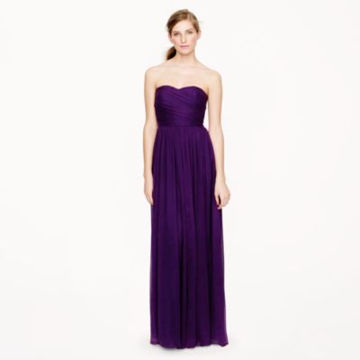 Arabelle long dress in silk chiffon