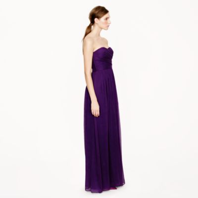 Arabelle long dress in silk chiffon