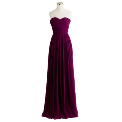 Petite Arabelle long dress in silk chiffon
