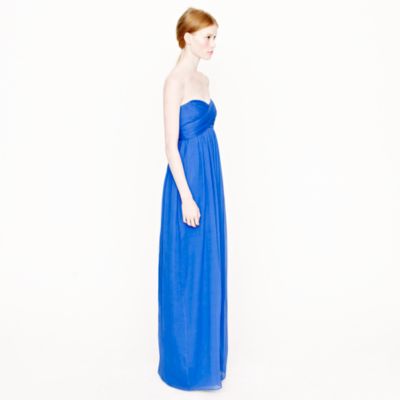 Petite Taryn long dress in silk chiffon