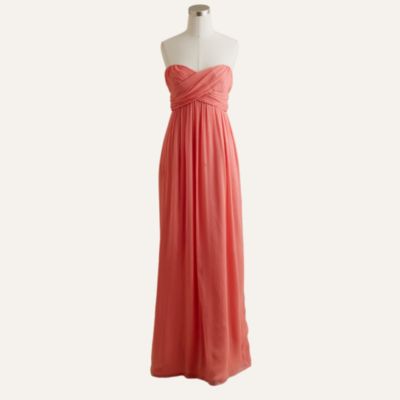 Petite Taryn long dress in silk chiffon