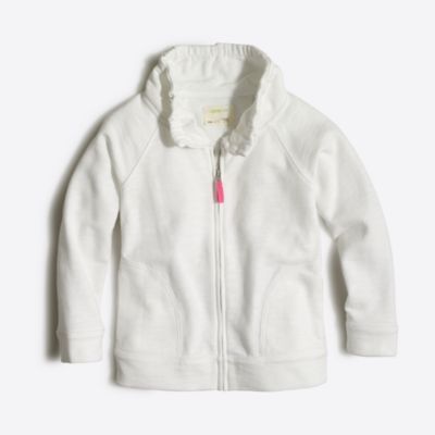 Factory girls' french terry zip-up sweatshirt