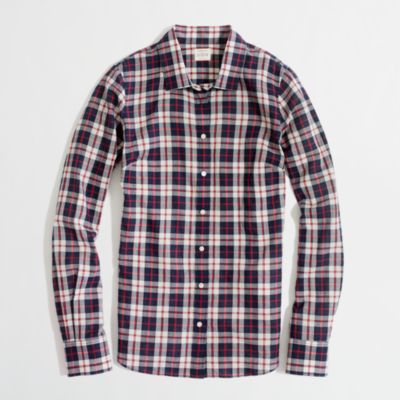 Factory classic button-down shirt in suckered plaid