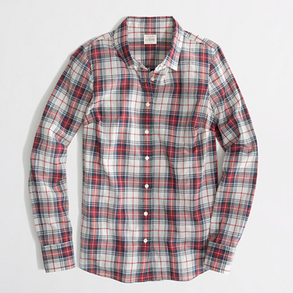 Factory classic button-down shirt in suckered plaid