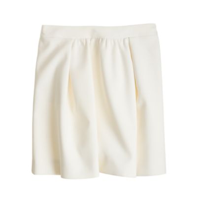 Box-pleated crepe skirt