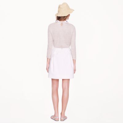 Box-pleated crepe skirt