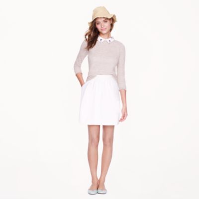 Box-pleated crepe skirt