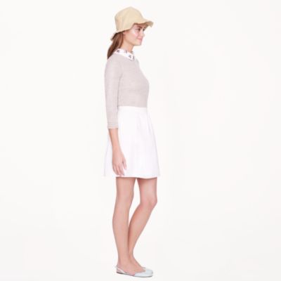 Box-pleated crepe skirt