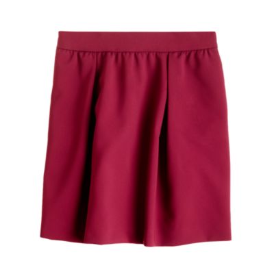 Box-pleated crepe skirt