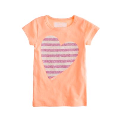 Girls' glow-in-the-dark heart tee