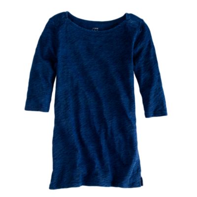 Painter elbow-sleeve boatneck tee in indigo