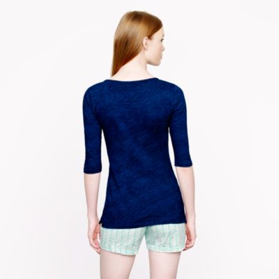 Painter elbow-sleeve boatneck tee in indigo