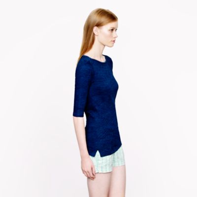 Painter elbow-sleeve boatneck tee in indigo