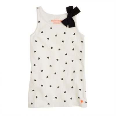 Girls' bow tank in hearts
