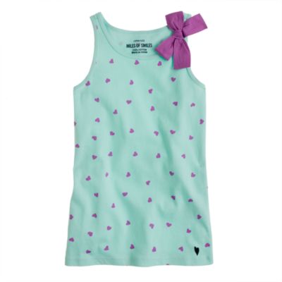 Girls' bow tank in hearts