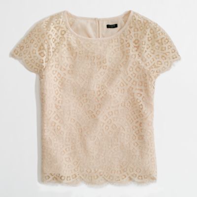 Factory scalloped lace tee