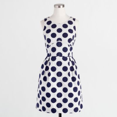 Factory printed pleated shift dress