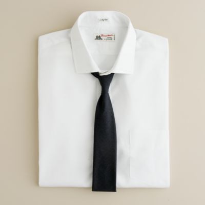 Thomas Mason&reg; fabric spread-collar dress shirt in white