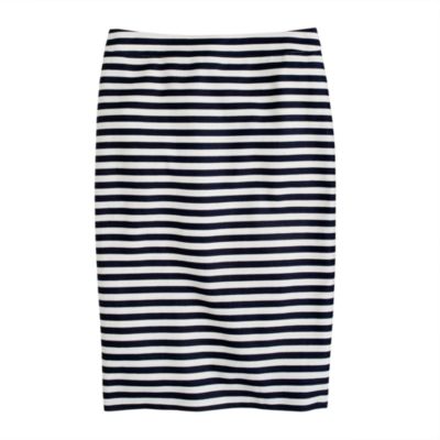 No. 2 pencil skirt in navy-white stripe
