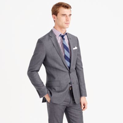 Ludlow suit jacket with center vent in Italian worsted wool