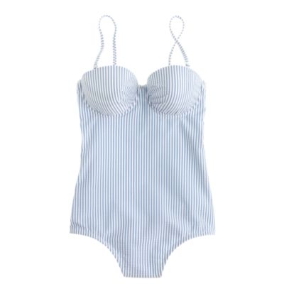 D-cup seersucker banded underwire tank