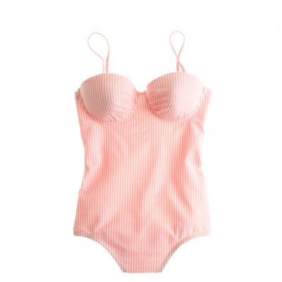 D-cup seersucker banded underwire tank