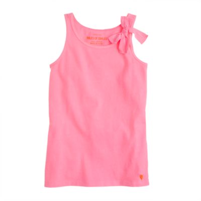 Girls' bow tank in neon