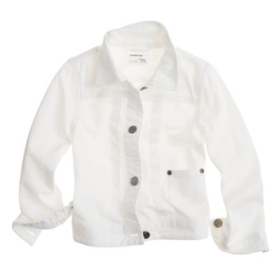 Girls' white denim jacket