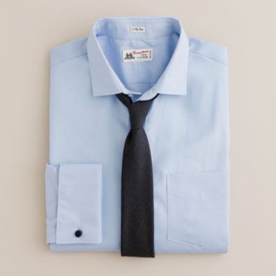 Thomas Mason&reg; fabric spread-collar french-cuff dress shirt