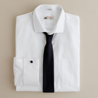 Thomas Mason&reg; fabric spread-collar french-cuff dress shirt