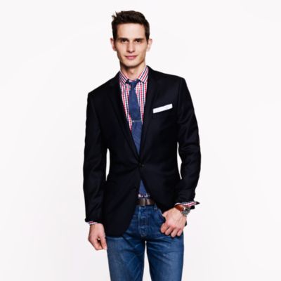 Ludlow blazer with double vent in Italian wool