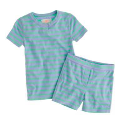 Girls' short-sleeve sleep set in stripe