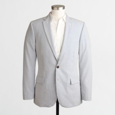 Factory Thompson two-button suit jacket in seersucker