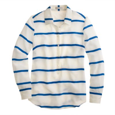 Stripe silk popover