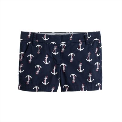 3" chino short in candy anchor print