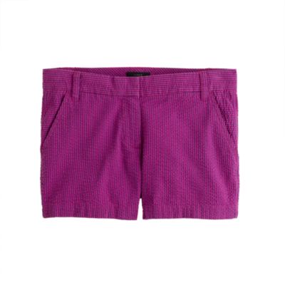 3" seersucker short in fuchsia
