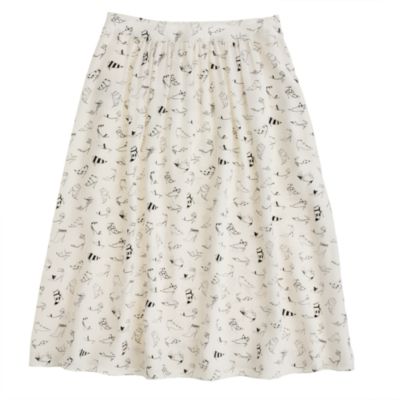 Collection silk crepe de chine skirt in shoe sketch