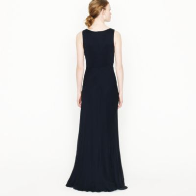 Evie long dress in silk chiffon