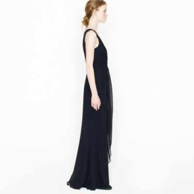 Evie long dress in silk chiffon