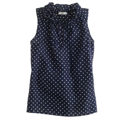 Polka-dot ruffle top