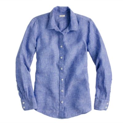 Perfect shirt in crosshatch linen
