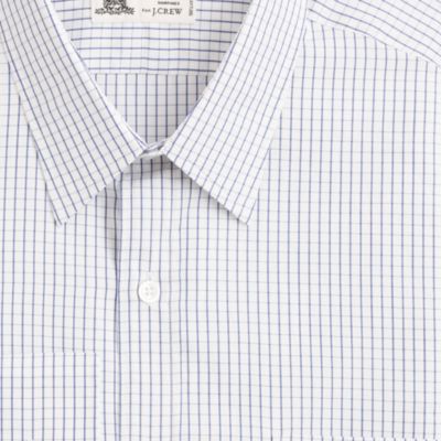 Thomas Mason&reg; for J.Crew point-collar dress shirt in blue windowpane