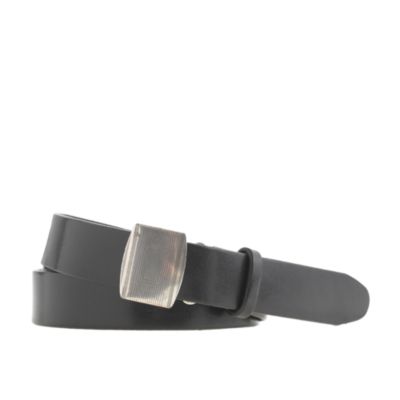 Classic leather belt with removable vertical buckle