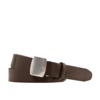Classic leather belt with removable vertical buckle
