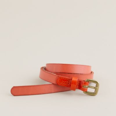 Patent-tab skinny belt