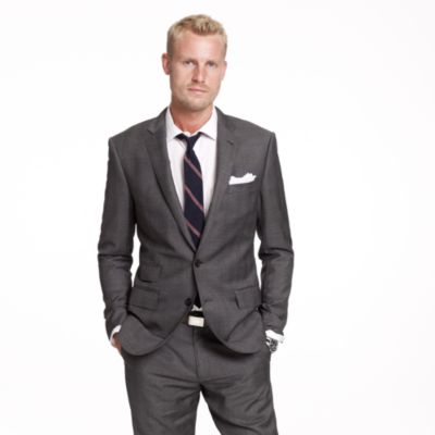 Ludlow two-button suit jacket with double-vented back in glen plaid Italian wool