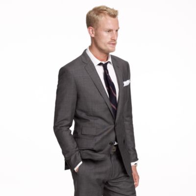 Ludlow suit jacket with double vent in glen plaid Italian wool