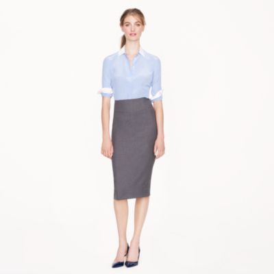 Telegraph pencil skirt in Super 120s