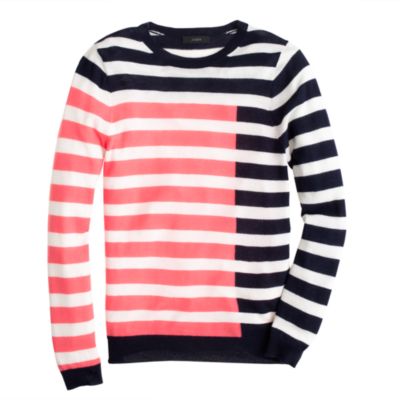 Collection featherweight cashmere Tippi sweater in colorblock stripe